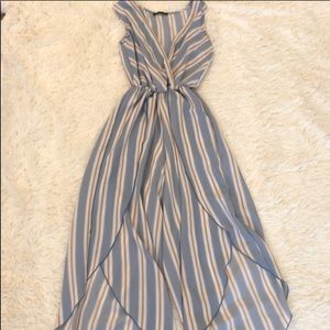 Blue and white jumpsuit